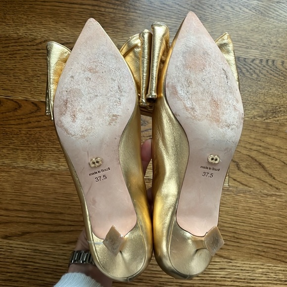Caroline constas gold bow kitten heels - Picture 7 of 8